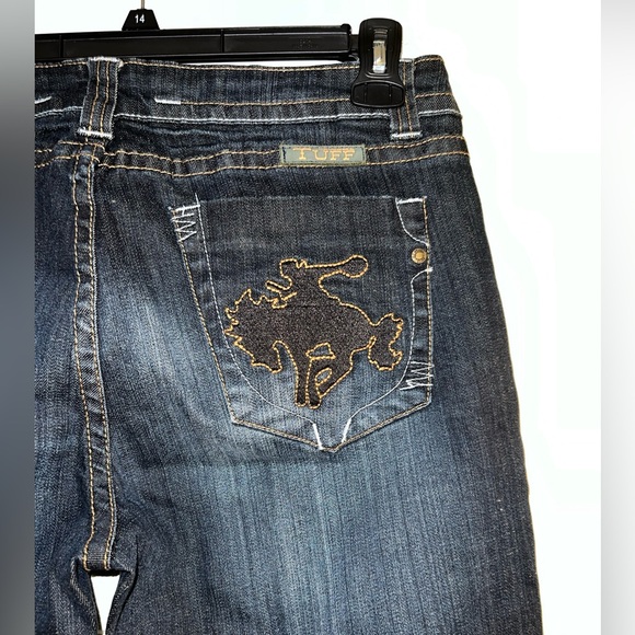 Cowgirl Tuff let er buck 32 x 31” dark denim jeans embroidery - Picture 4 of 12